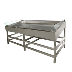 Refrigerating fish table with tilt adjustment with fitted for remote unit