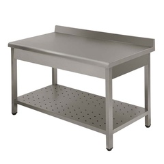 Work table Lux with  backsplash with perforated shelf