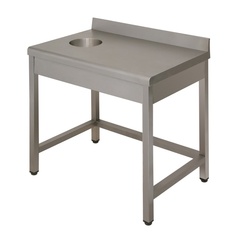 Table with waste disposal hole Lux with backsplash