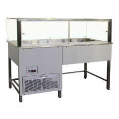 Ice cream low temperature display unit with glass