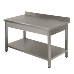 Work table Lux with  backsplash with shelf