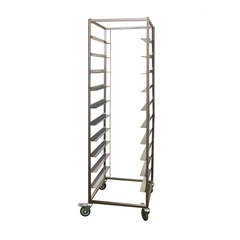 Tray trolley for tableware cassettes with 10 levels