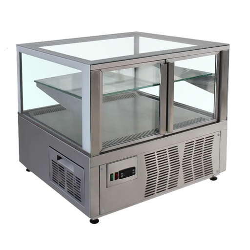 Refrigerating display unit with double-glazing