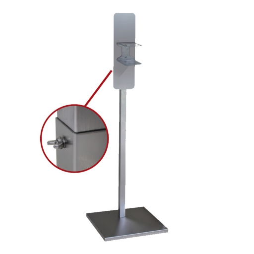 Hand sanitizer stand square-tube height-adjustment
