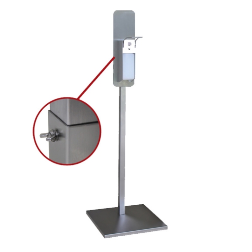 Hand sanitizer stand with elbow dispenser square-tube height-adjustment