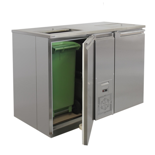 Refrigerating box for waste with 2 door