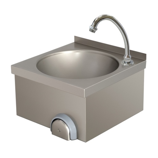 Wall-mounted hand wash-basin with knee control