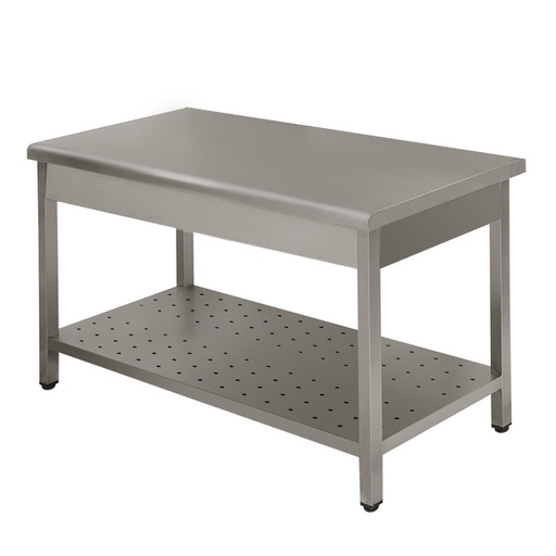 Work table Lux without backsplash with perforated shelf
